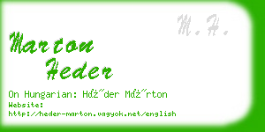 marton heder business card